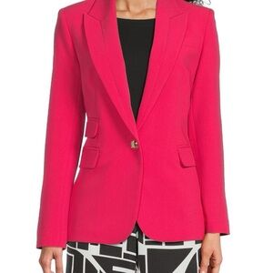 KARL LAGERFELD PARIS Women’s Peak Lapel Blazer Pink Size 2 Classic Formal